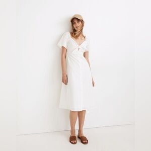 Madewell eyelet tie front lace dress peekaboo flutter boho poplin cottagecore 2